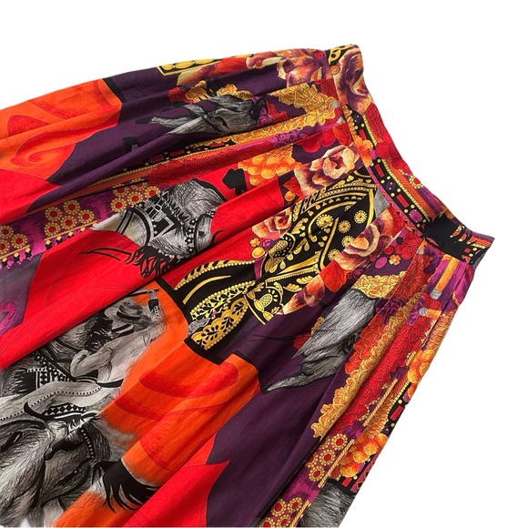 LAURÈL by ESCADA Vintage Vibrant Equestrian Maxi A-Line Skirt Size 2 - Picture 2 of 11